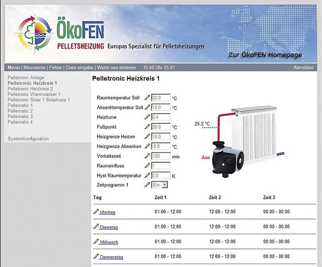 Pelletmatic Online zur Fernbedienung von ÖkoFEN-Pellet-Heizungsanlagen. - © ÖkoFEN
