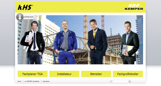 Kemper: Startseite der KHS-Website.