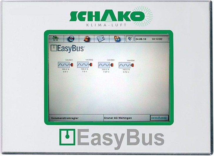 Schako: Touchscreen für das Monitoring und die Steuerung im EasyBus-Netzwerk.