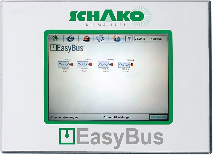 Schako: Touchscreen für das Monitoring und die Steuerung im EasyBus-Netzwerk. - © Schako
