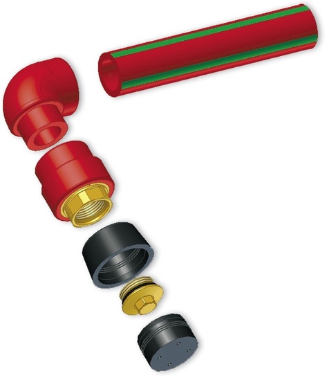 Aufbau einer Sprinkleranschlussdose bei aquatherm firestop.