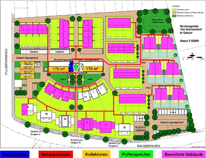 Abb. 1 Feldanlage Speyer — Solare Nahwärme „Alter Schlachthof“…