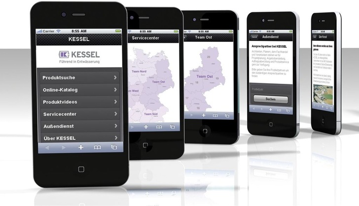 Kessel: Mobil-optimierter Zugriff auf Produkt- und Unternehmensdaten.