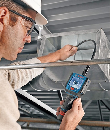 Bosch: Akku-Inspektionskamera GOS 10,8 V-LI Professional mit 122 cm langem Kabel.