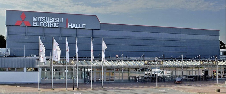 Das neue Gesicht der Mitsubishi Electric HALLE in Düsseldorf. - © Mitsubishi Electric
 Das neue Gesicht der Mitsubishi Electric HALLE in Düsseldorf.
