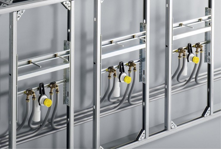 Viega: Durchflussoptimierte Doppelwandscheiben des Raxofix-Systems.