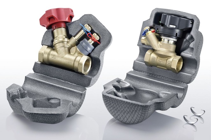 Isowa: vela[clip]-Dämmschalen für Ventile von Danfoss und TA Heimeier.