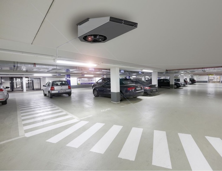 Jetfan von Pollrich DLK zur Entlüftung einer Tiefgarage.