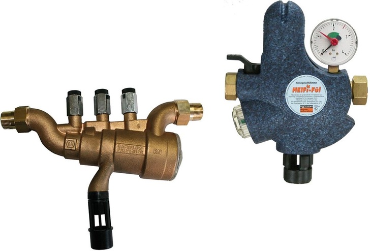 Judo: Rohrtrenner Typ BA und ­Heizungsbefüllarmatur Heifi-FÜL mit integriertem Rohrtrenner Typ BA.