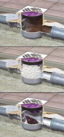 Kessel Multistop: Geruchsperre, Schaumsperre und Ungeziefersperre. - © Kessel
 Kessel Multistop: Geruchsperre, Schaumsperre und Ungeziefersperre.