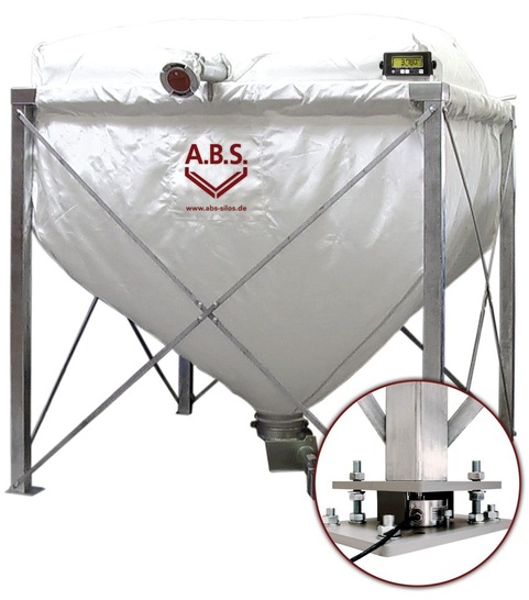A.B.S.: Wägesystem für Holzpellet-Gewebesilos.