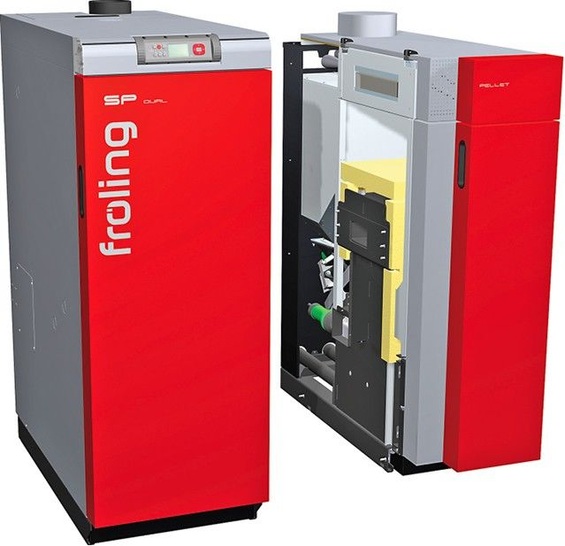 Fröling: Scheitholz- und Pellet-Heizkessel SP Dual.