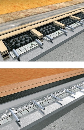 PYD-Alusport als flächenelas­tisches Trockensystem und als punktelastisches Nasssystem.