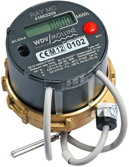 WDV / Molliné: Messkapselwärmezähler RAY für Koax 2“-Systeme. - © WDV / Molliné
 WDV / Molliné: Messkapselwärmezähler RAY für Koax 2“-Systeme.