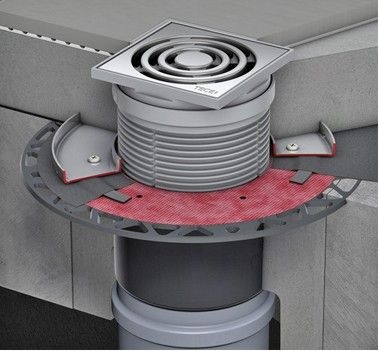 Tece: Kunststoffablauf Tecedrainpoint S mit ­Universalflansch.