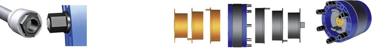 DDE (Doyma Diameter Extension) und ITL (Integrated Torque Limiter) für den Dichtungsein­satz Curaflex Nova.