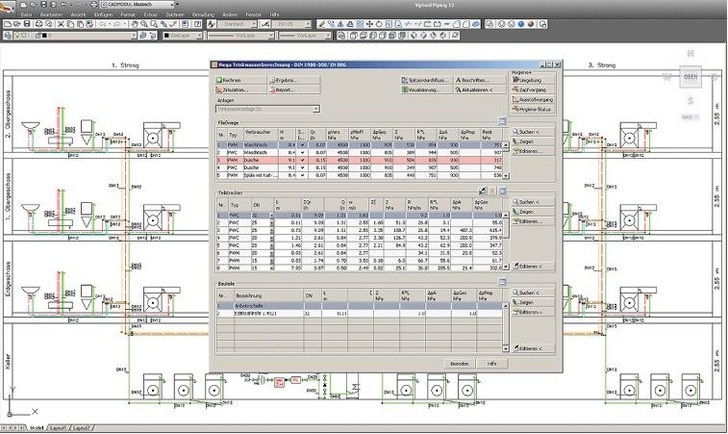 Viega: Dimensionierung der Trinkwasser-Installation nach DIN 1988-300 mit Viptool Engineering.