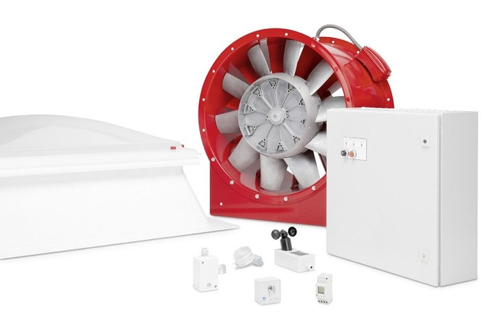 Helios: Komplette Rauchschutz-Druck- und Treppenhaus-Spüllüftungsanlagen.