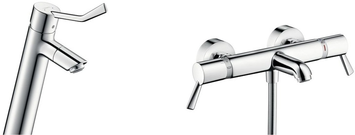 Hansgrohe: Talis Care für den Waschtisch und Ecostat Comfort Care für die Wanne.
