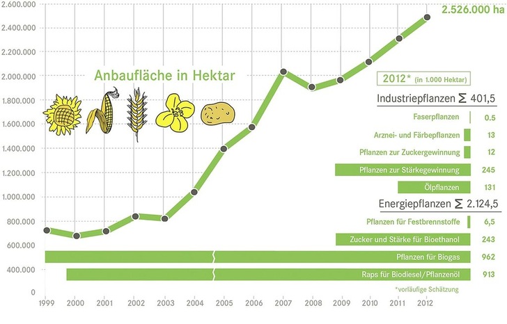 Abb. 1 Anbau nachwachsender Rohstoffe in Deutschland