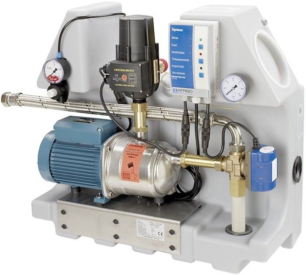 Afriso-Euro-Index: RegenwasserSystem-Center RWSC mit Kreisel- oder Jetpumpe.