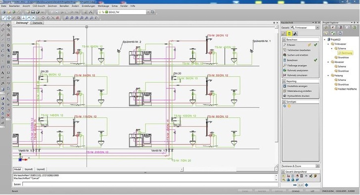 Screenshot der Haustechnik-Planungssoftware Kemper Dendrit Studio 2012. - © Kemper
