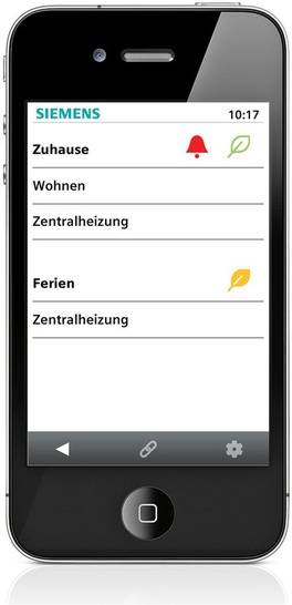Siemens: HomeControl-App für HLK-Regler. - © Siemens
