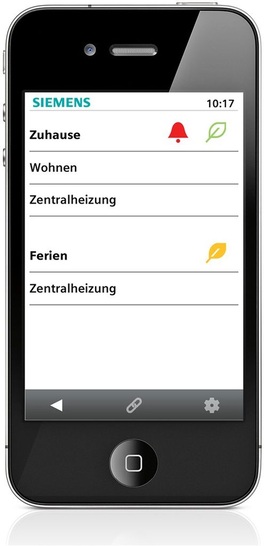Siemens: HomeControl-App für HLK-Regler.