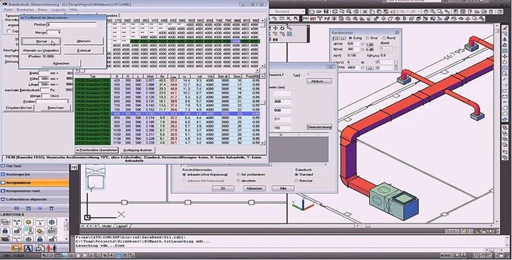 C.A.T.S. Software: Bauteilauswahl in der 3D-CAD-Applikation Lüftung Professional.