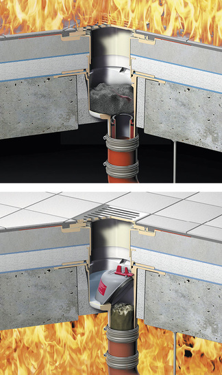 ACO Haustechnik: Wal-Selecta ­Brandabschottung oben und unten.