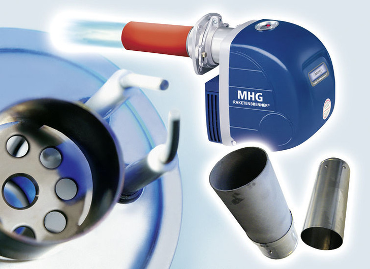 MHG Heiztechnik: Keramik-Brennerrohr und beschichtetes Mischsystem für Raketen­brenner gegen Metal Dusting.