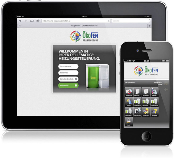 ÖkoFEN: Ortsungebundener Zugriff auf die Pelle­tronic-Touch-Regelung.