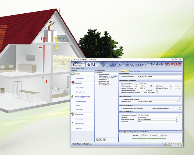 Hottgenroth / ETU: ­Software für die Erstellung von Lüftungskonzepten nach DIN 1946-6.