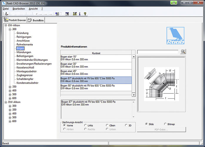 Raab: Screenshot vom Raab-CAD-Browser. - © Raab

