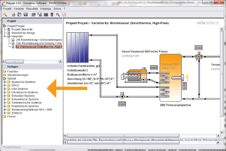 Vela Solaris: Analyse eines Energiesystems mit Polysun.