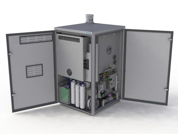 Brennstoffzellen-Kraftwerk BlueGen von Ceramic Fuel Cells.