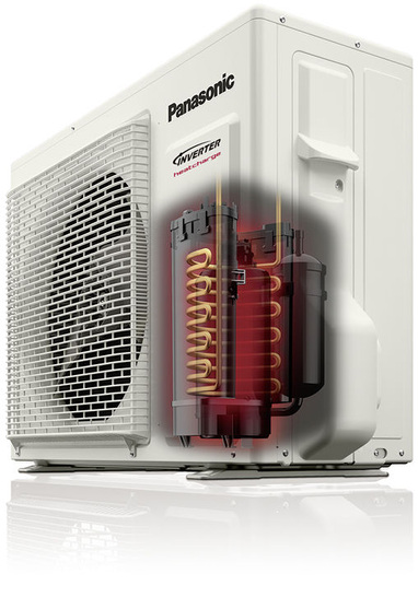 Panasonic: Luft/Luft-Wärmepumpe Heatcharge-VE mit Wärmespeicherelement. - © Panasonic Deutschland
