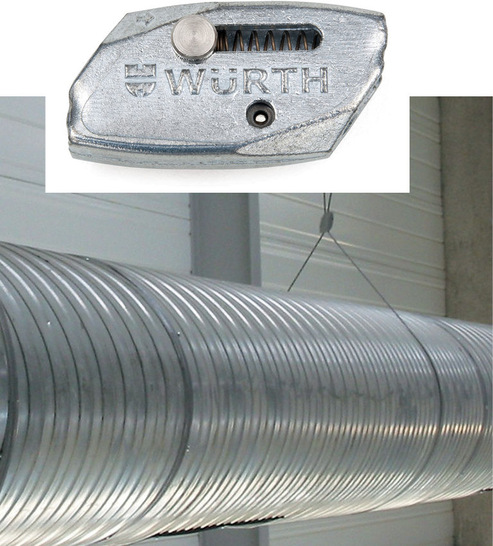 Würth: Werkzeuglos justierbarer Drahtseilhalter.