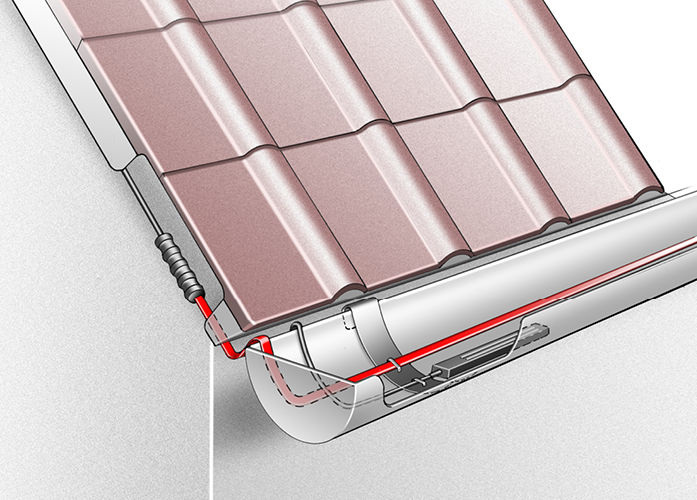 Danfoss: Begleitheizband SLIG für Dachrinnen.