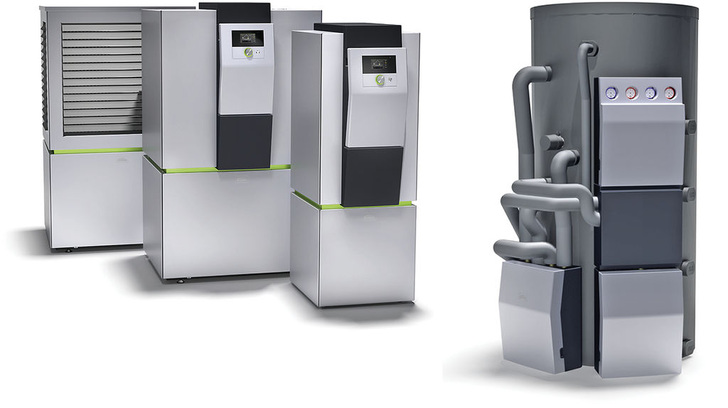 Kermi: x-change-Wärmepumpen und Schichtenpufferspeicher x-buffer. - © Kermi
 Kermi: x-change-Wärmepumpen und Schichtenpufferspeicher x-buffer.