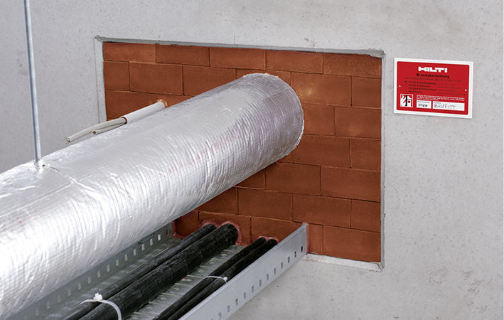 Hilti: Abschottung mit dem Brandschutzstein CFS-BL P.