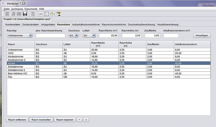 Westaflex: Ventplan zur Auslegung einer Wohnungslüftungsanlage.