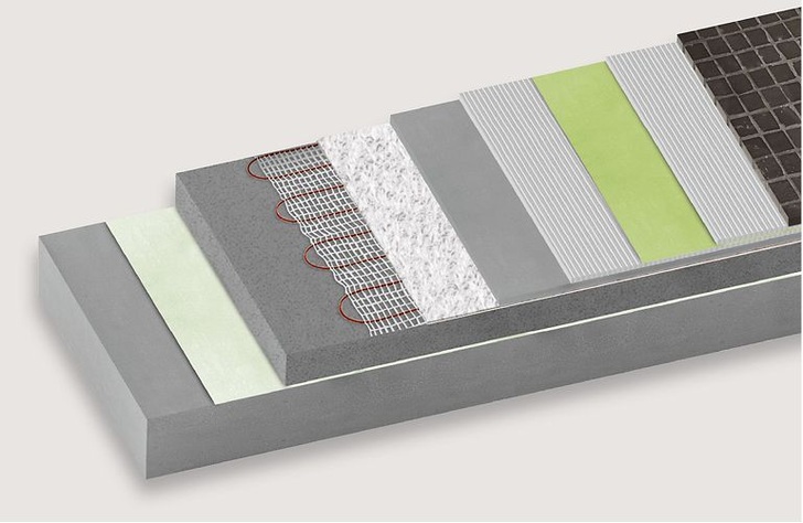 AEG Haustechnik: Fußbodentemperierung Thermo Boden auf dem Turbolight-System von Uzin Utz. - © AEG Haustechnik
