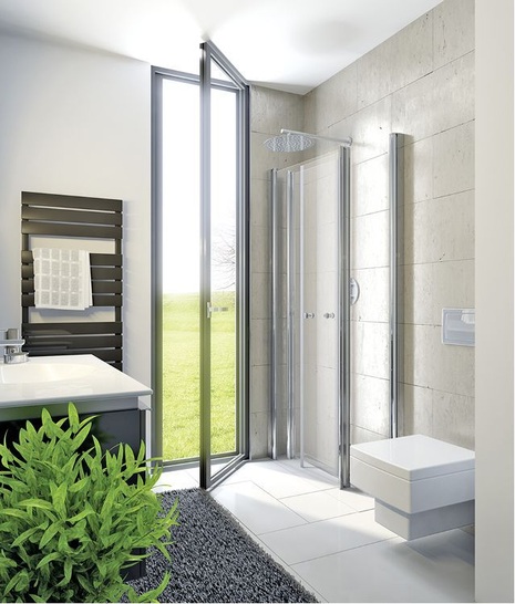 HSK: Exklusiv Profil-Drehfaltlösung für kleine Bäder.