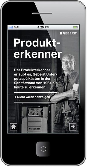 Geberit: Produkterkenner in der ProApp. - © Geberit
