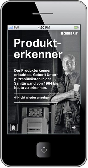 Geberit: Produkterkenner in der ProApp.