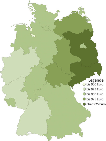 Abb. 1 Kosten für Ökostrom im Bundesländervergleich. - © TopTarif.de, Stand: 30. April 2013
