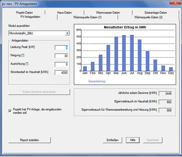 WPsoft: PV-Ertrags­berechnung in WP-OPT.