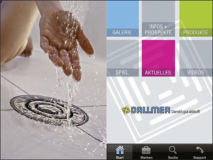 Dallmer-App für die Gebäude­entwässerung. - © Dallmer
