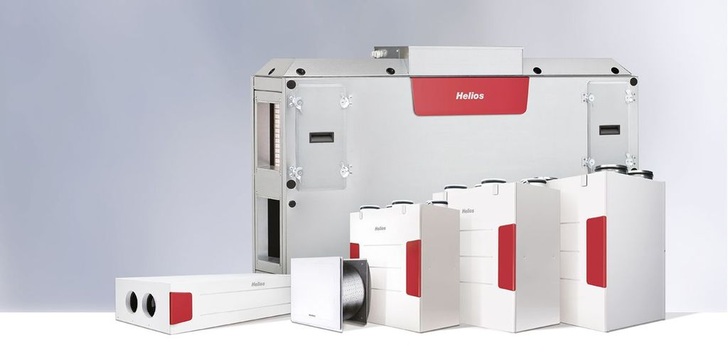 Helios-Lüftungsgeräte mit modularer Gerätekonzeption.